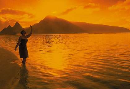 coucher de soleil à American Samoa