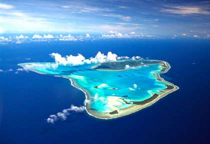 Vue aérienne de Aitutaki