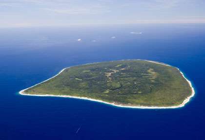 Vue aérienne de l'îile de Atiu