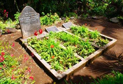 La tombe de John Adams à Pitcairn