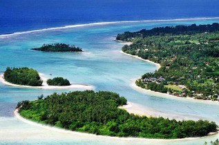 Iles Cook - Rarotonga - Pacific Resort Rarotonga - Vue aérienne de Muri et du Pacific Resort