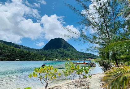 Polynésie française - Huahine - Combo 4x4 et lagon de Huahine