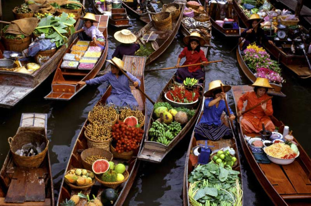 Thailande - Marché flottant et rivière Kwai © Office du tourisme de Thailande